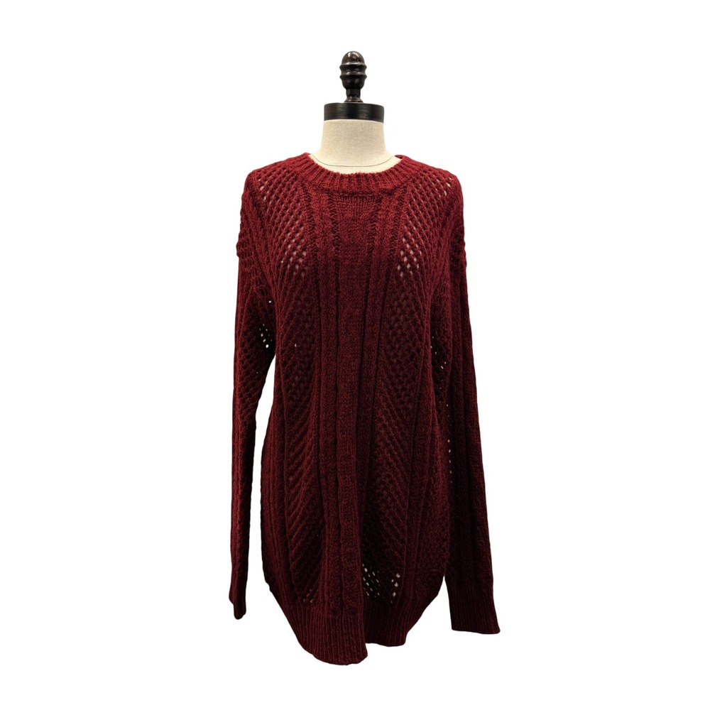 John‎ + Jenn Knit Sweater Women S Burgundy NEW